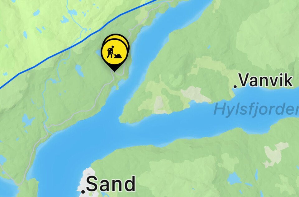 Fylkesveg 520 ved Åselva i Suldal er midlertidig stengt