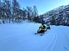 Første tur med snøscooter i Saudafjellet.